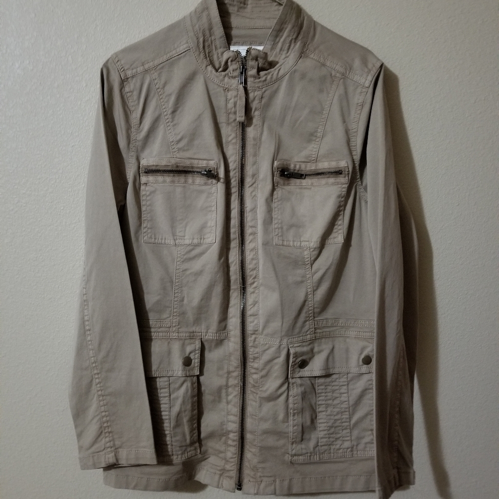 Sonoma new khaki jacket with mandarin collar